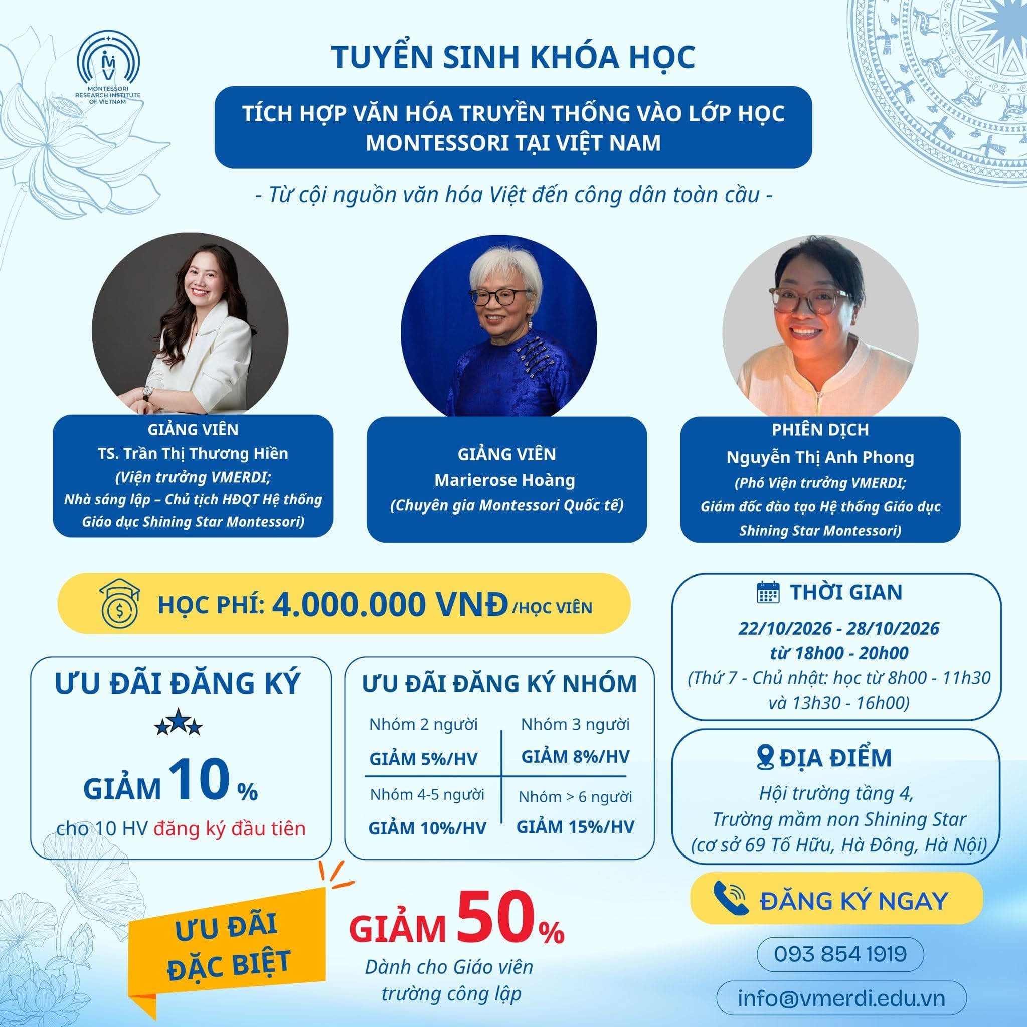 📚 Khóa học chuyên sâu "Tích hợp Văn hóa Truyền thống vào Lớp học Montessori tại Việt Nam