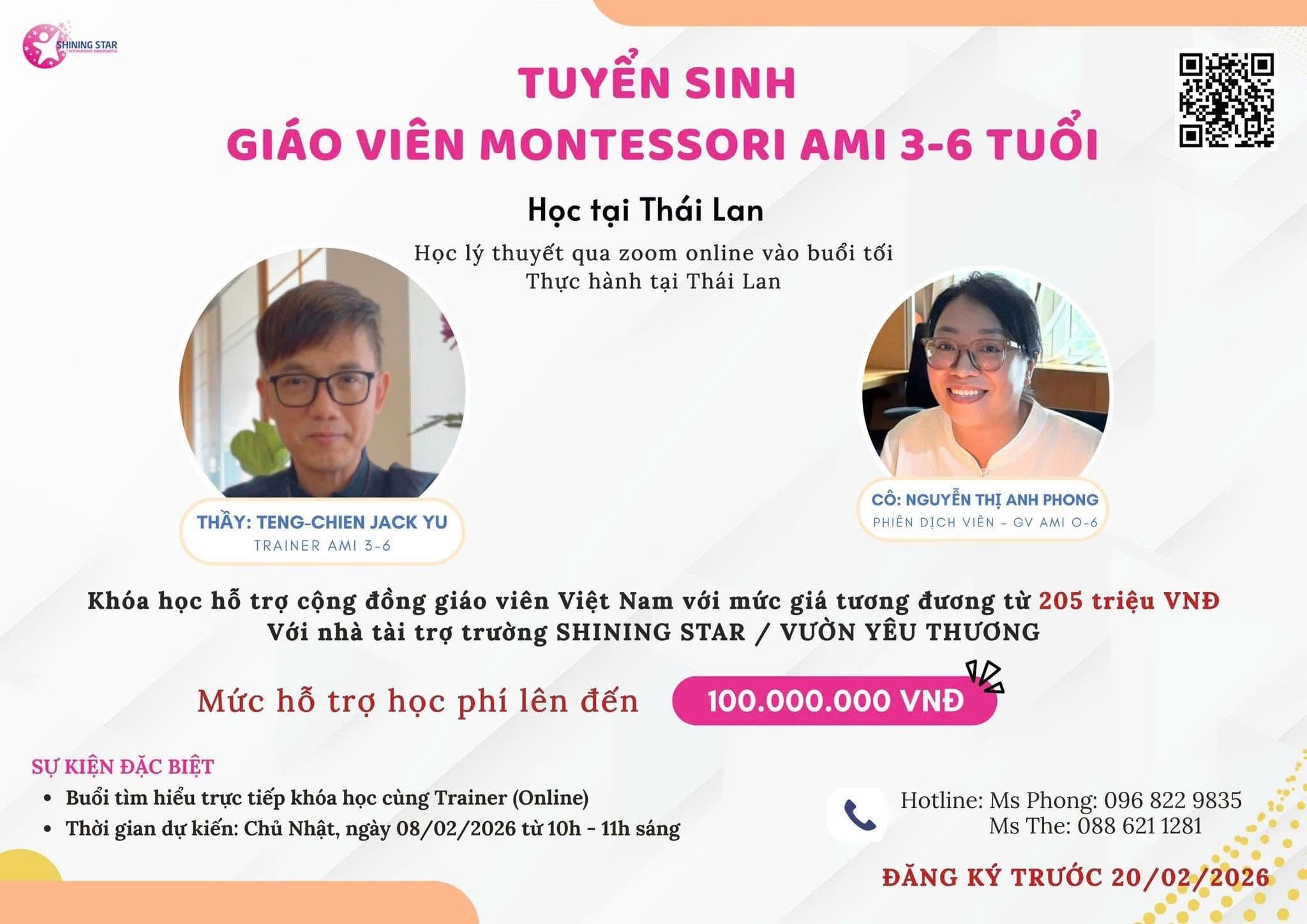 Khóa đào tạo Giáo viên Montessori AMI 3–6 tuổi, niên khóa 2026–2027